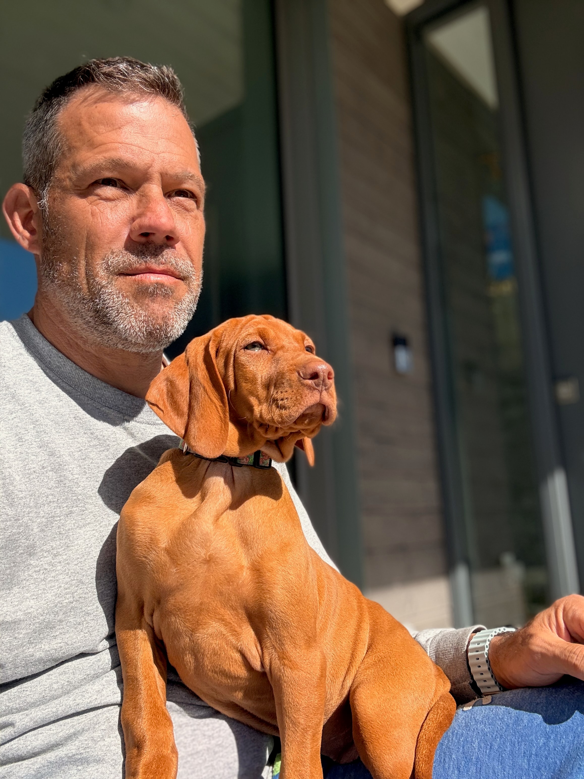 Klaus Neumann with his Vizsla in the field